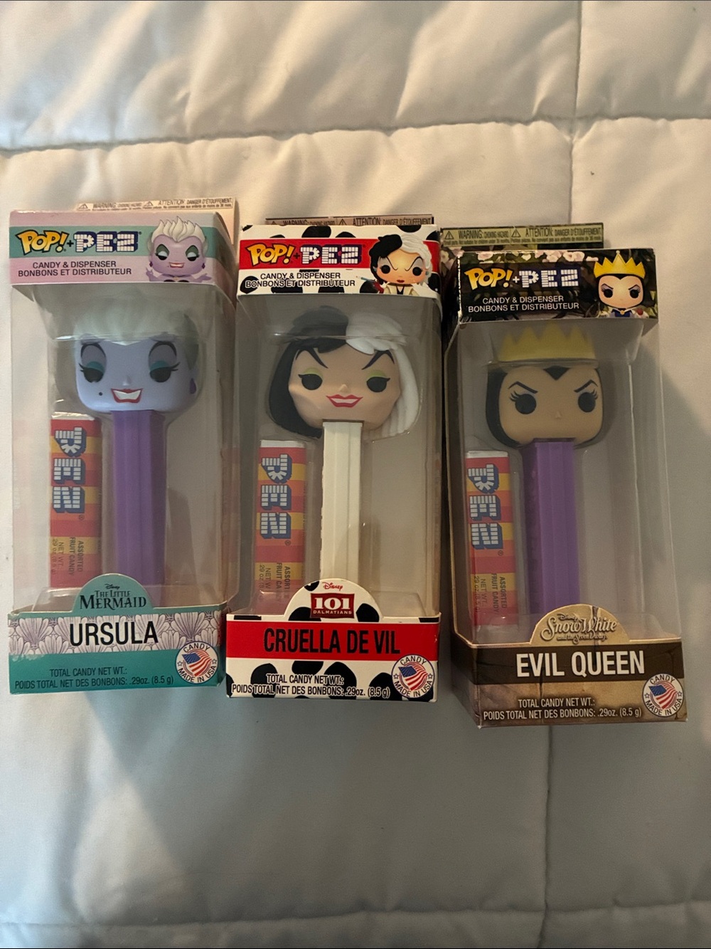 3 Disney villain Funko Pop Pez dispensers